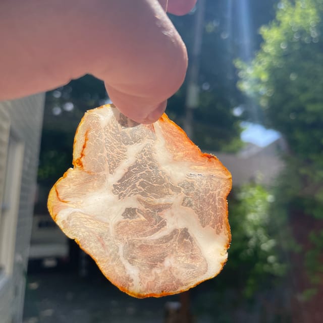Coppa and serrano from a charcuterie spread